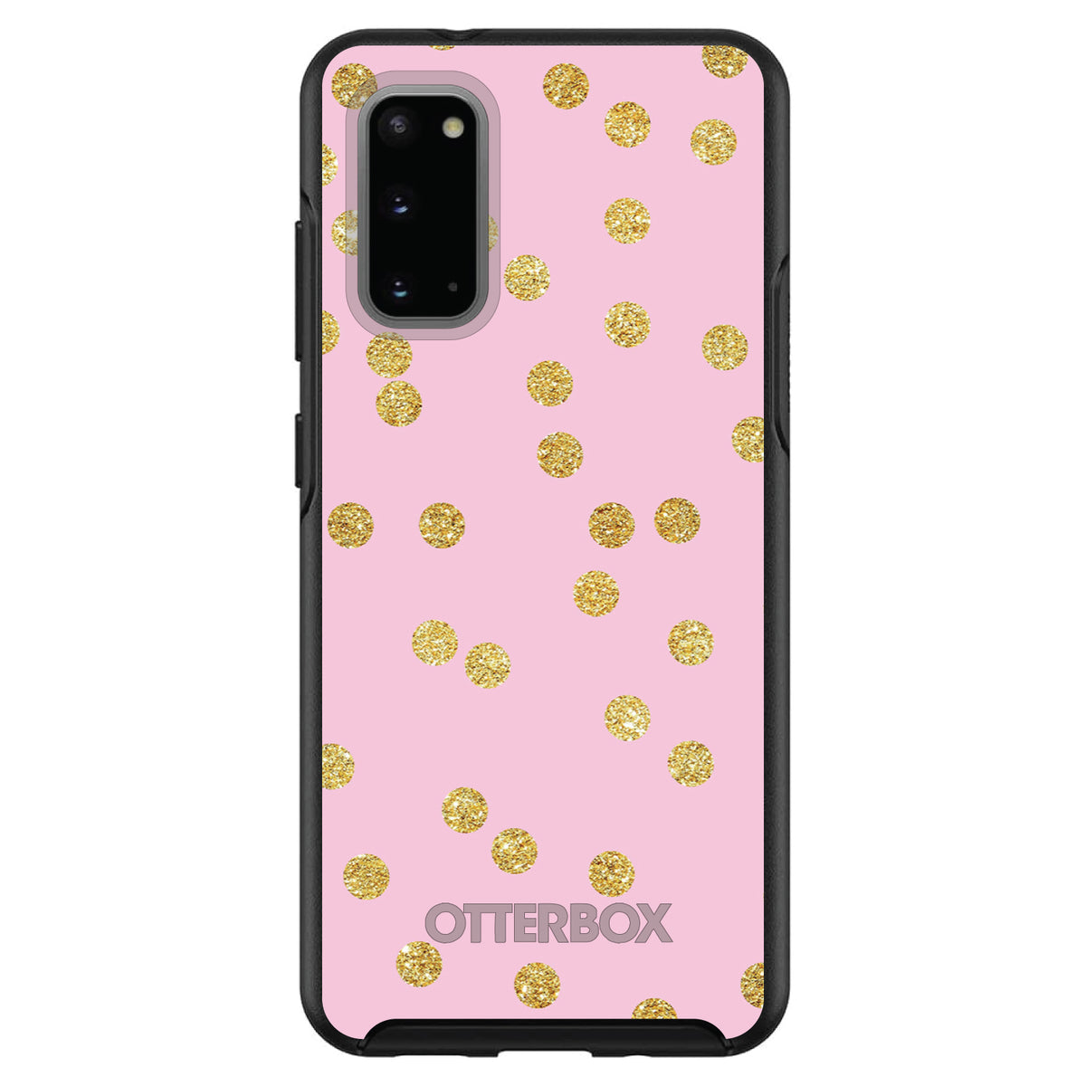 Pink & Gold Print, Polka Dots Pattern OtterBox Symmetry Case for iPhone & Galaxy, view 5