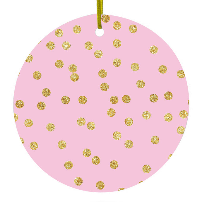 Polka Dots Pattern Ceramic Ornament