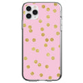 Pink & Gold Print, Polka Dots Pattern Clear Shockproof iPhone Case