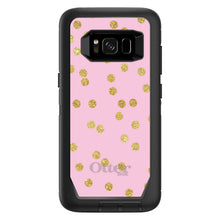 DistinctInk™ OtterBox Defender Series Case for Apple iPhone / Samsung Galaxy / Google Pixel - Pink & Gold Print - Polka Dots Pattern