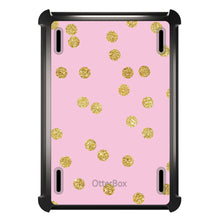 DistinctInk™ OtterBox Defender Series Case for Apple iPad / iPad Pro / iPad Air / iPad Mini - Pink & Gold Print - Polka Dots Pattern
