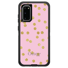 DistinctInk™ OtterBox Defender Series Case for Apple iPhone / Samsung Galaxy / Google Pixel - Pink & Gold Print - Polka Dots Pattern