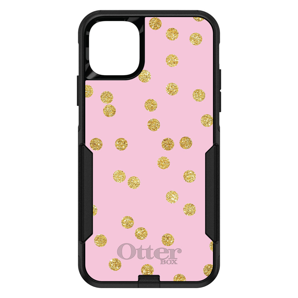 Pink & Gold Print, Polka Dots Pattern OtterBox Commuter Case for iPhone & Galaxy, view 2