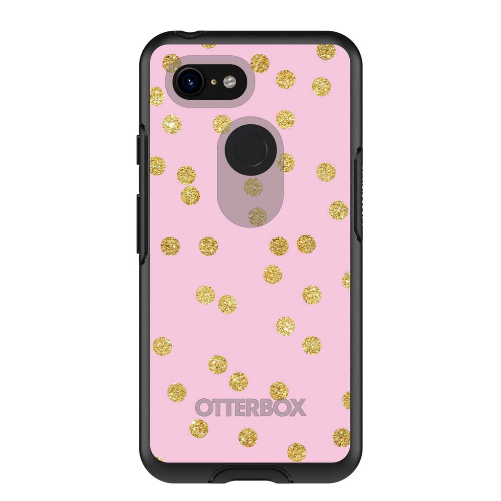 Pink & Gold Print, Polka Dots Pattern OtterBox Symmetry Case for iPhone & Galaxy, view 15