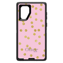 DistinctInk™ OtterBox Defender Series Case for Apple iPhone / Samsung Galaxy / Google Pixel - Pink & Gold Print - Polka Dots Pattern