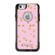 DistinctInk™ OtterBox Commuter Series Case for Apple iPhone or Samsung Galaxy - Pink & Gold Print - Polka Dots Pattern