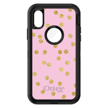 DistinctInk™ OtterBox Defender Series Case for Apple iPhone / Samsung Galaxy / Google Pixel - Pink & Gold Print - Polka Dots Pattern