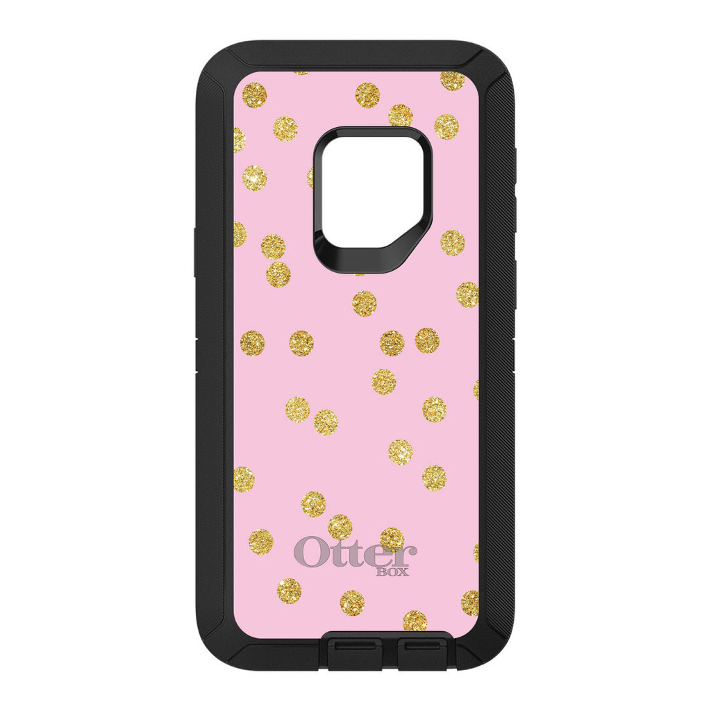 Pink & Gold Print, Polka Dots Pattern OtterBox Defender Case for iPhone & Galaxy, view 11