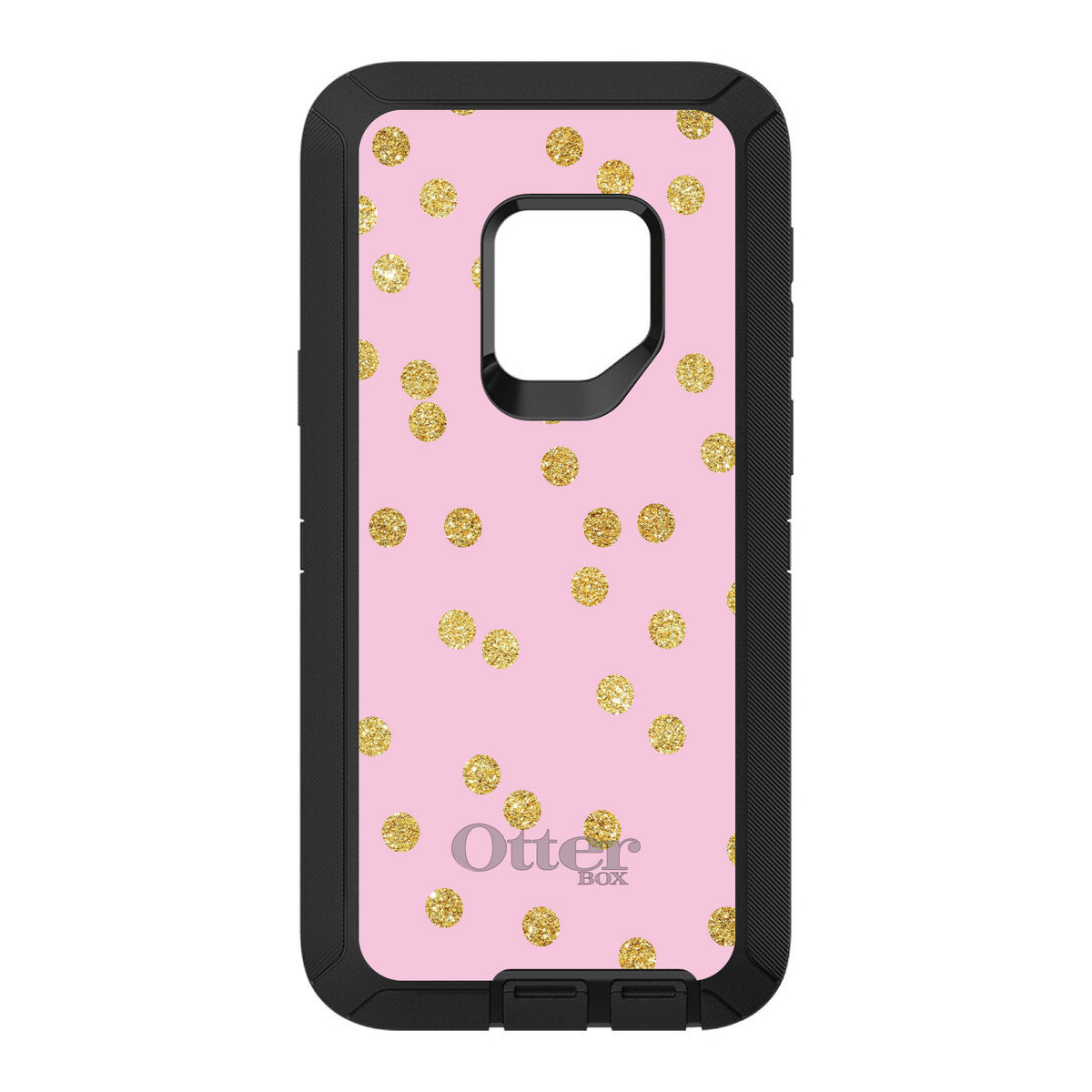 Pink & Gold Print, Polka Dots Pattern OtterBox Defender Case for iPhone & Galaxy, view 11