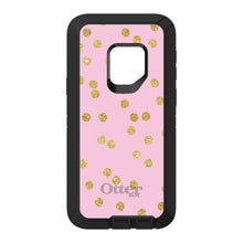 DistinctInk™ OtterBox Defender Series Case for Apple iPhone / Samsung Galaxy / Google Pixel - Pink & Gold Print - Polka Dots Pattern