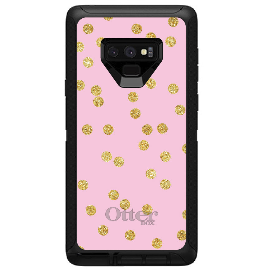 Pink & Gold Print, Polka Dots Pattern OtterBox Defender Case for iPhone & Galaxy, view 16
