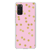 DistinctInk® Clear Shockproof Hybrid Case for Apple iPhone / Samsung Galaxy / Google Pixel - Pink & Gold Print - Polka Dots Pattern