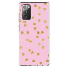 DistinctInk® Clear Shockproof Hybrid Case for Apple iPhone / Samsung Galaxy / Google Pixel - Pink & Gold Print - Polka Dots Pattern