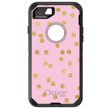DistinctInk™ OtterBox Defender Series Case for Apple iPhone / Samsung Galaxy / Google Pixel - Pink & Gold Print - Polka Dots Pattern