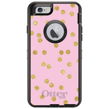 DistinctInk™ OtterBox Defender Series Case for Apple iPhone / Samsung Galaxy / Google Pixel - Pink & Gold Print - Polka Dots Pattern