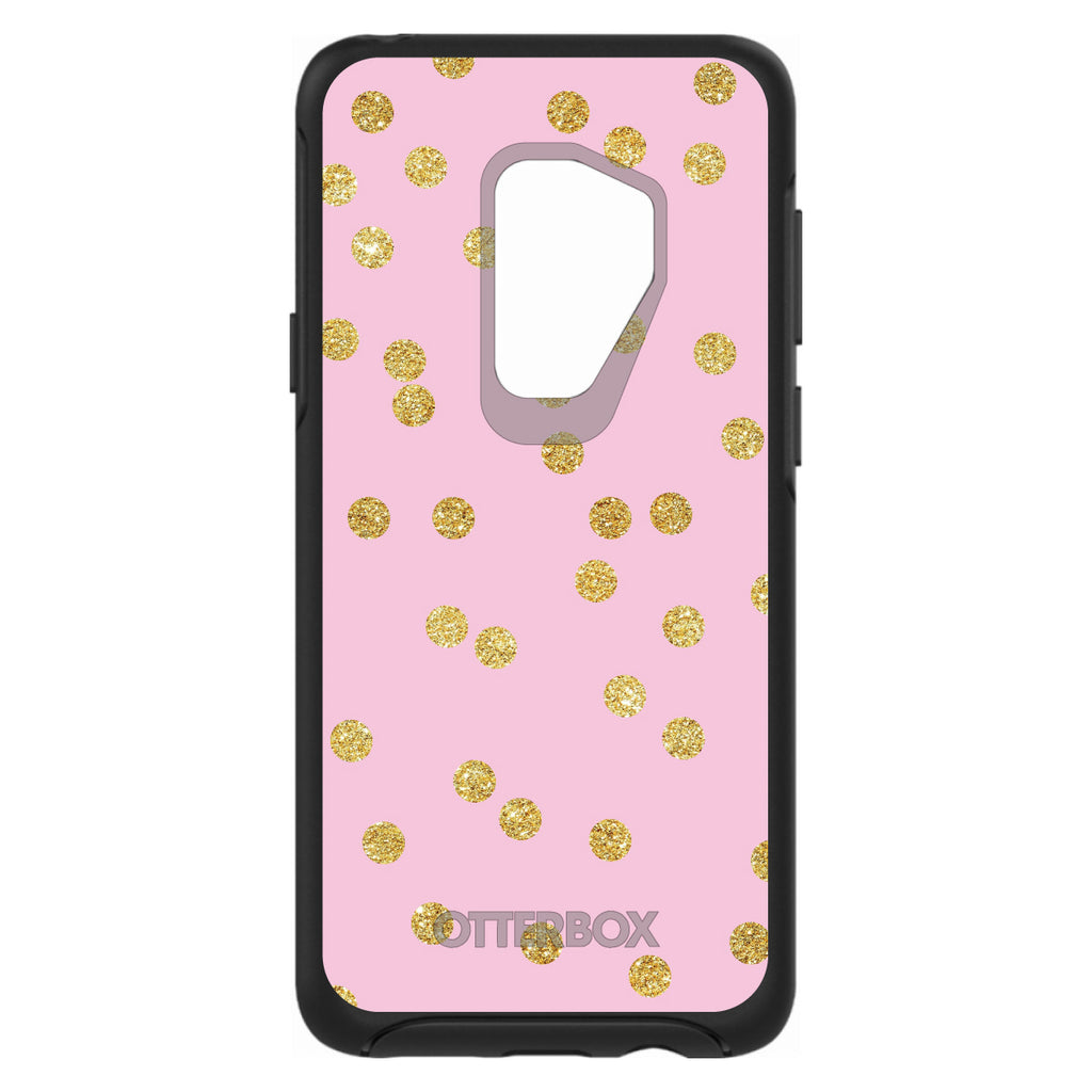 Pink & Gold Print, Polka Dots Pattern OtterBox Symmetry Case for iPhone & Galaxy, view 9