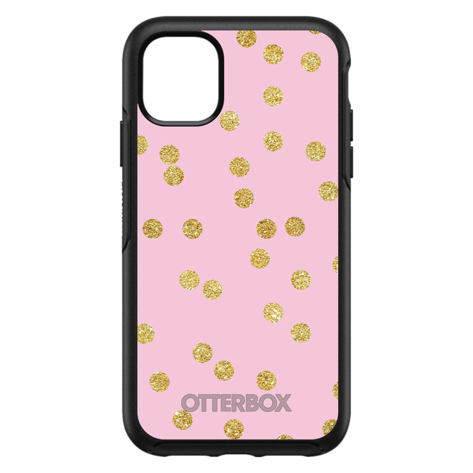 DistinctInk™ OtterBox Symmetry Series Case for Apple iPhone / Samsung Galaxy / Google Pixel - Pink & Gold Print - Polka Dots Pattern