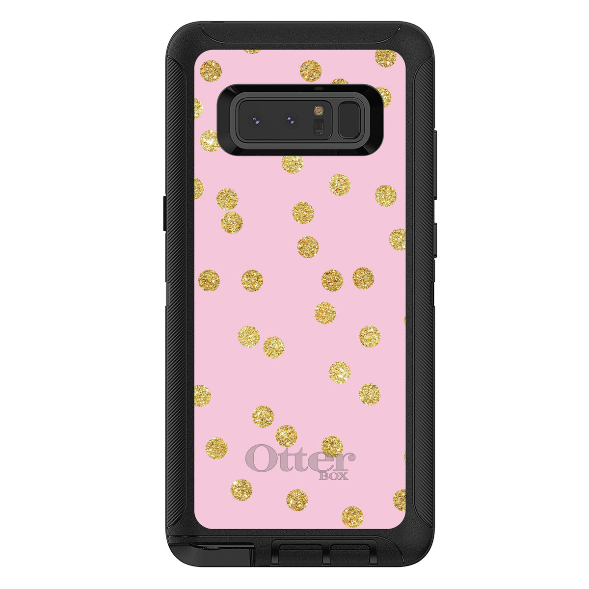 Pink & Gold Print, Polka Dots Pattern OtterBox Defender Case for iPhone & Galaxy, view 17