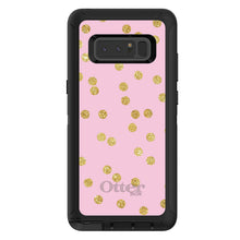 DistinctInk™ OtterBox Defender Series Case for Apple iPhone / Samsung Galaxy / Google Pixel - Pink & Gold Print - Polka Dots Pattern