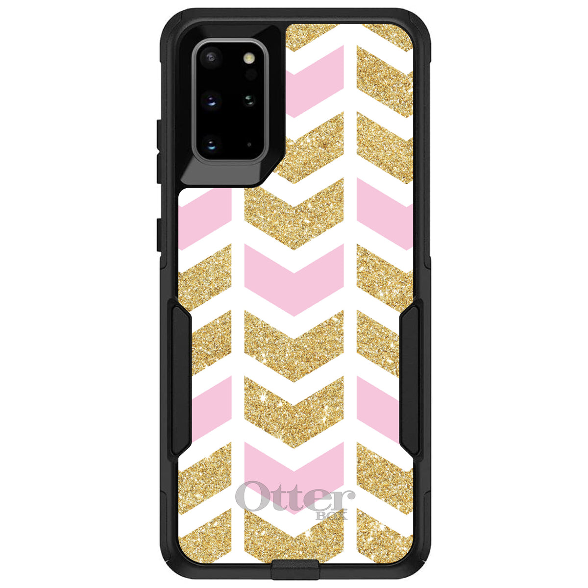 Pink & Gold Print, Random Chevron Pattern OtterBox Commuter Case for iPhone & Galaxy, view 6