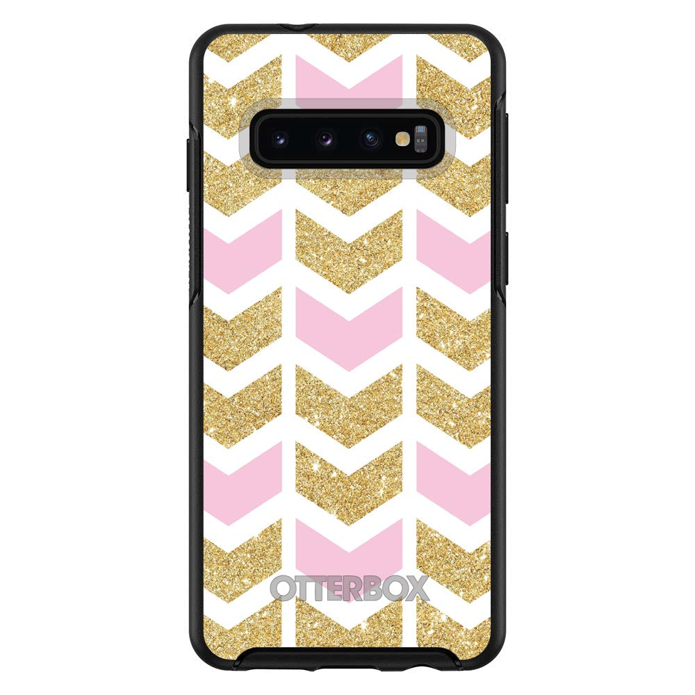 Pink & Gold Print, Random Chevron Pattern OtterBox Symmetry Case for iPhone & Galaxy, view 6