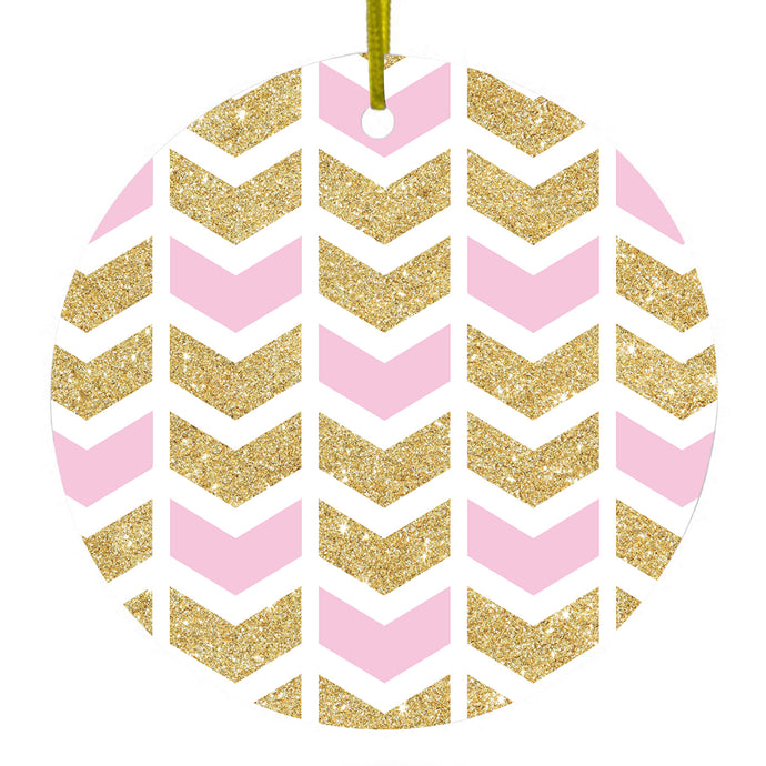 Random Chevron Pattern Ceramic Ornament
