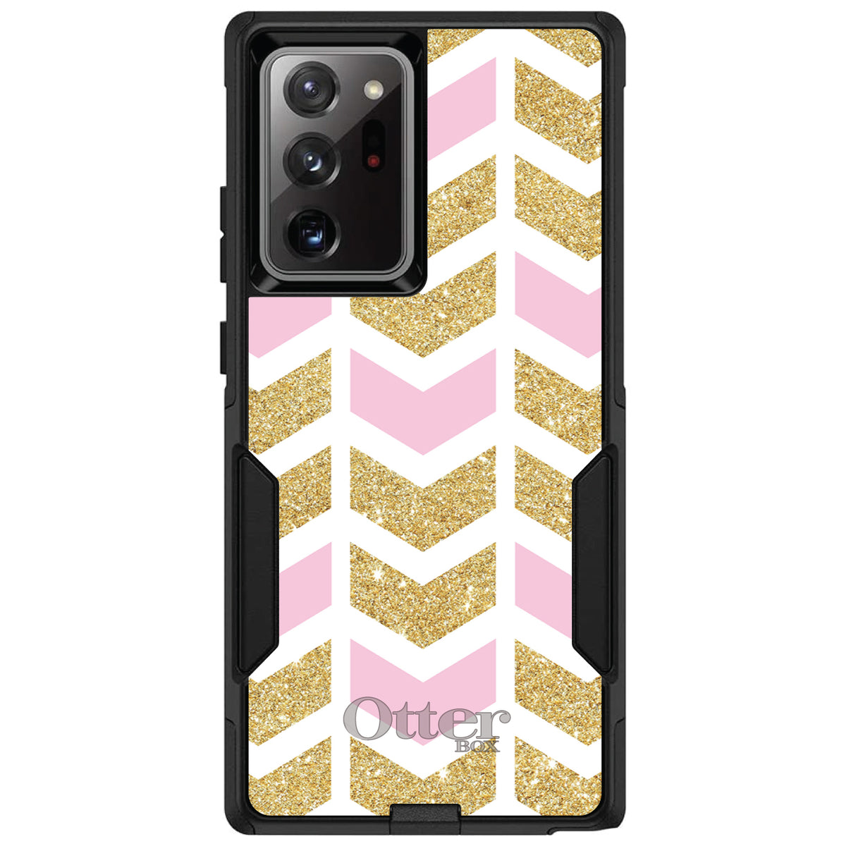 Pink & Gold Print, Random Chevron Pattern OtterBox Commuter Case for iPhone & Galaxy, view 12