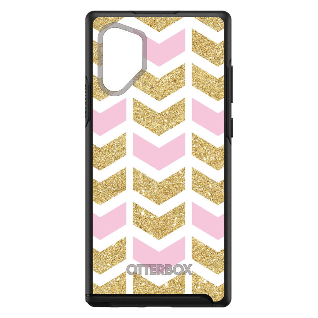Pink & Gold Print, Random Chevron Pattern OtterBox Symmetry Case for iPhone & Galaxy, view 11