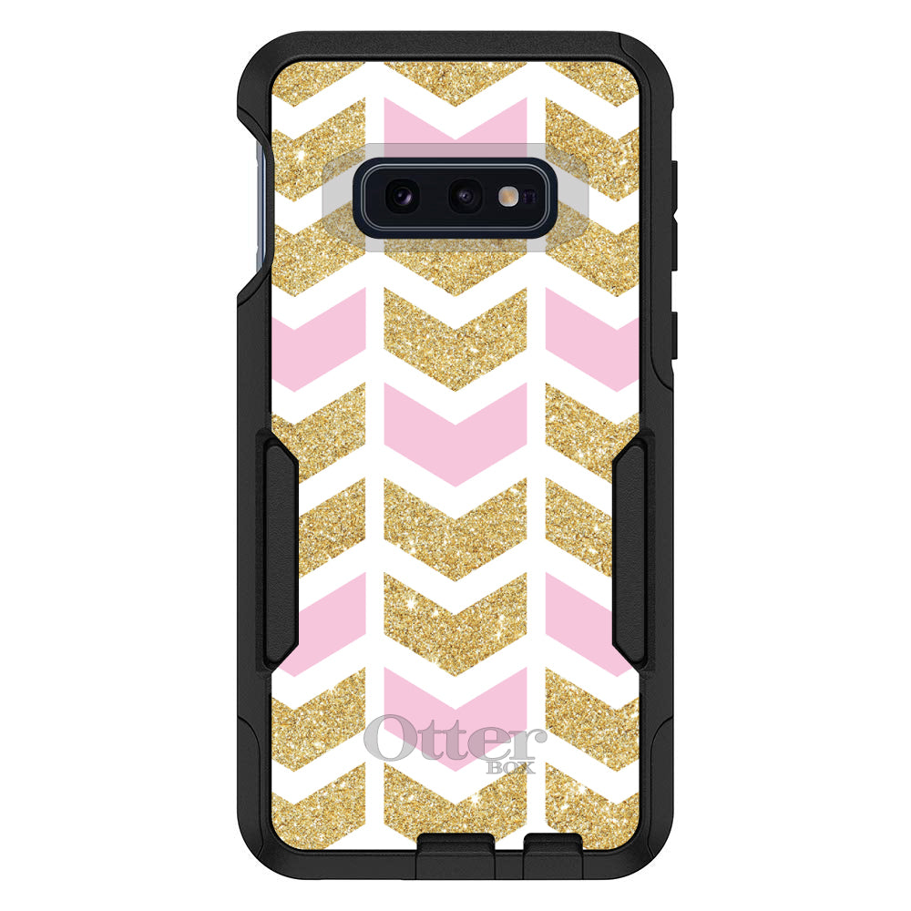 Pink & Gold Print, Random Chevron Pattern OtterBox Commuter Case for iPhone & Galaxy, view 8