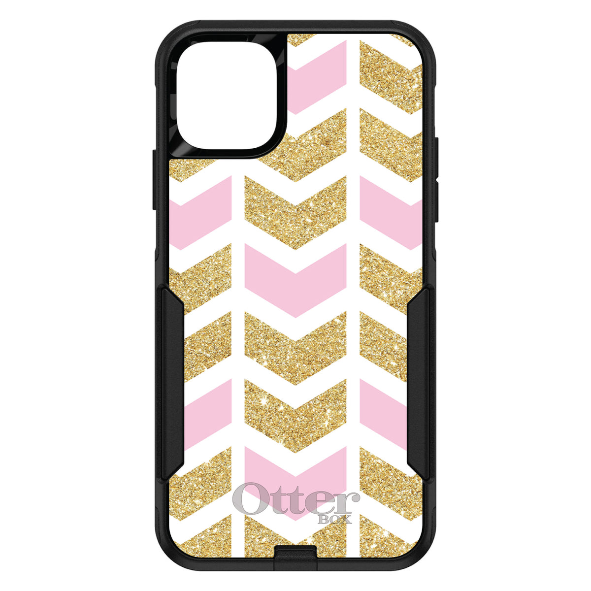 Pink & Gold Print, Random Chevron Pattern OtterBox Commuter Case for iPhone & Galaxy, view 2