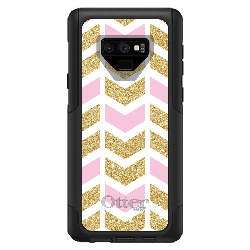 Pink & Gold Print, Random Chevron Pattern OtterBox Commuter Case for iPhone & Galaxy, view 15