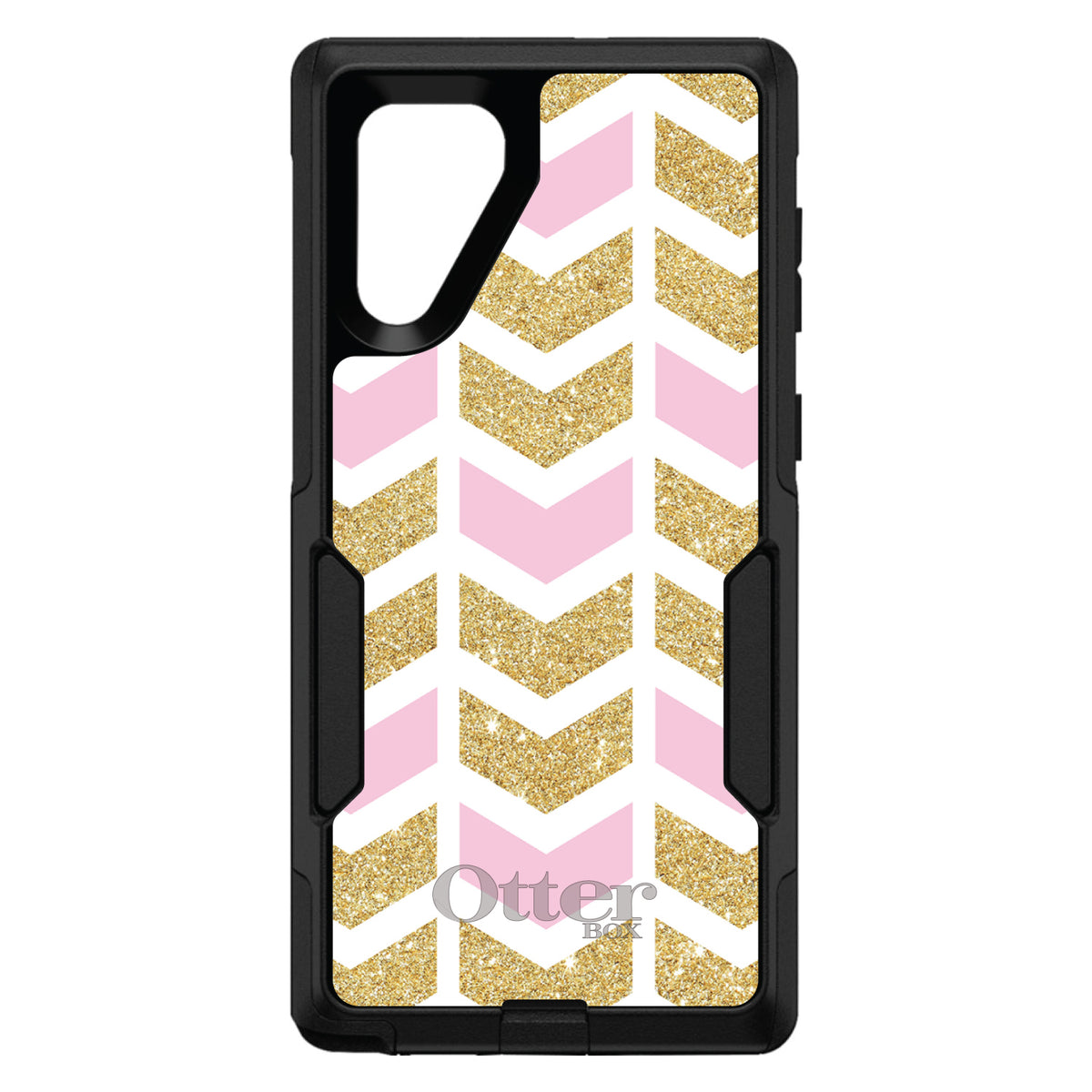 Pink & Gold Print, Random Chevron Pattern OtterBox Commuter Case for iPhone & Galaxy, view 13