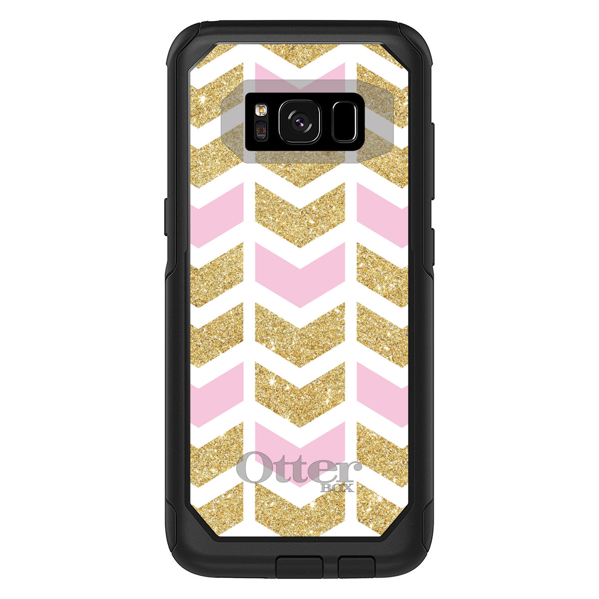Pink & Gold Print, Random Chevron Pattern OtterBox Commuter Case for iPhone & Galaxy, view 10