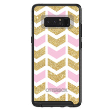 DistinctInk™ OtterBox Symmetry Series Case for Apple iPhone / Samsung Galaxy / Google Pixel - Pink & Gold Print - Random Chevron Pattern