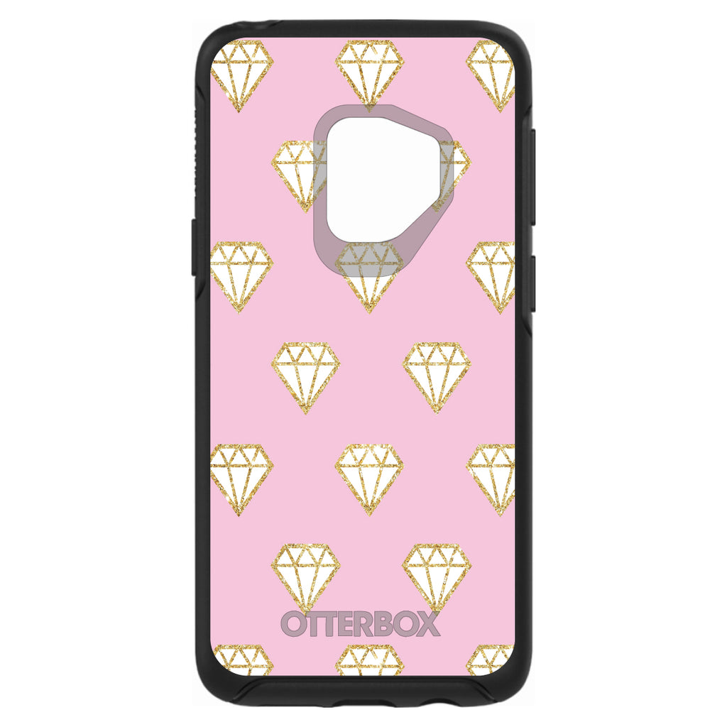 Pink & Gold Print, Diamond Pattern OtterBox Symmetry Case for iPhone & Galaxy, view 8