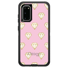 DistinctInk™ OtterBox Defender Series Case for Apple iPhone / Samsung Galaxy / Google Pixel - Pink & Gold Print - Diamond Pattern