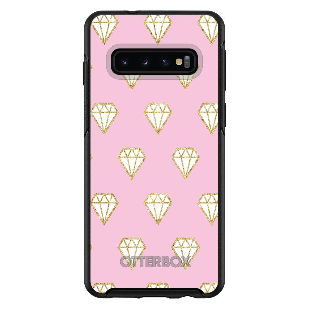 Pink & Gold Print, Diamond Pattern OtterBox Symmetry Case for iPhone & Galaxy, view 6