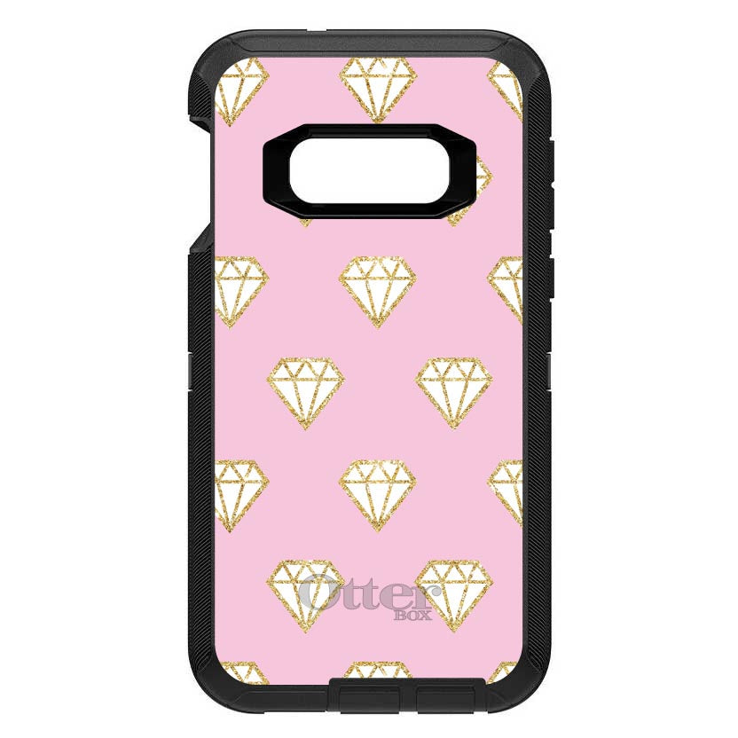 Pink & Gold Print, Diamond Pattern OtterBox Defender Case for iPhone & Galaxy, view 10