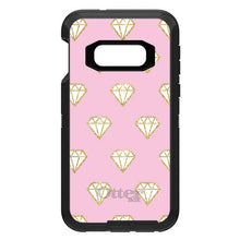 DistinctInk™ OtterBox Defender Series Case for Apple iPhone / Samsung Galaxy / Google Pixel - Pink & Gold Print - Diamond Pattern