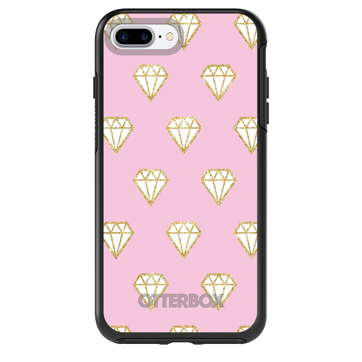 Pink & Gold Print, Diamond Pattern OtterBox Symmetry Case for iPhone & Galaxy, view 2