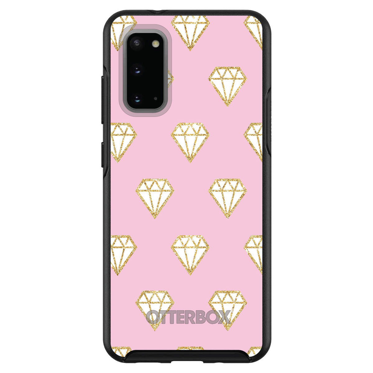 Pink & Gold Print, Diamond Pattern OtterBox Symmetry Case for iPhone & Galaxy, view 5