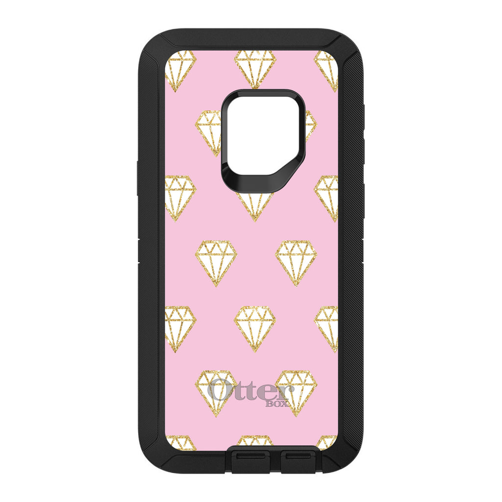 Pink & Gold Print, Diamond Pattern OtterBox Defender Case for iPhone & Galaxy, view 11