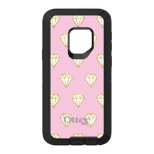 DistinctInk™ OtterBox Defender Series Case for Apple iPhone / Samsung Galaxy / Google Pixel - Pink & Gold Print - Diamond Pattern