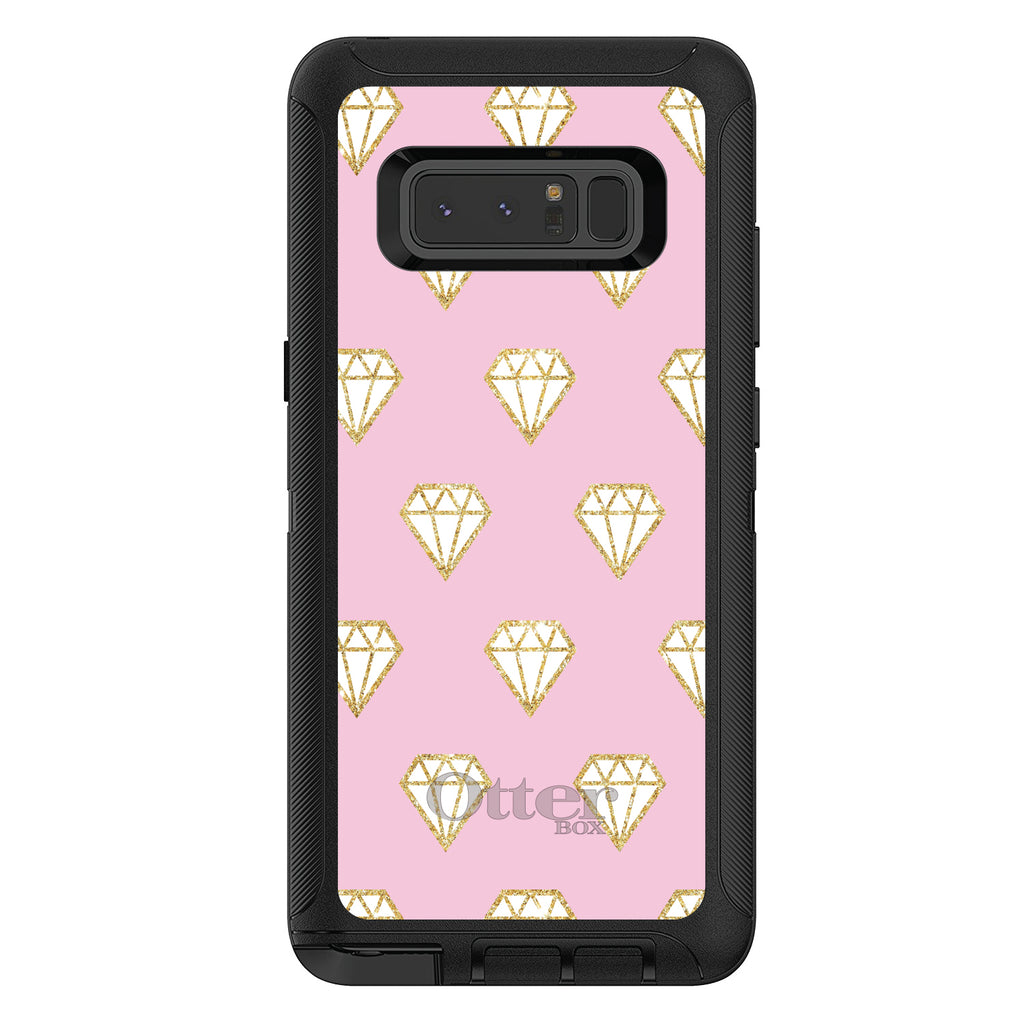 Pink & Gold Print, Diamond Pattern OtterBox Defender Case for iPhone & Galaxy, view 17