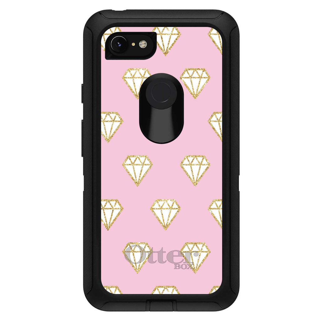 Pink & Gold Print, Diamond Pattern OtterBox Defender Case for iPhone & Galaxy, view 18