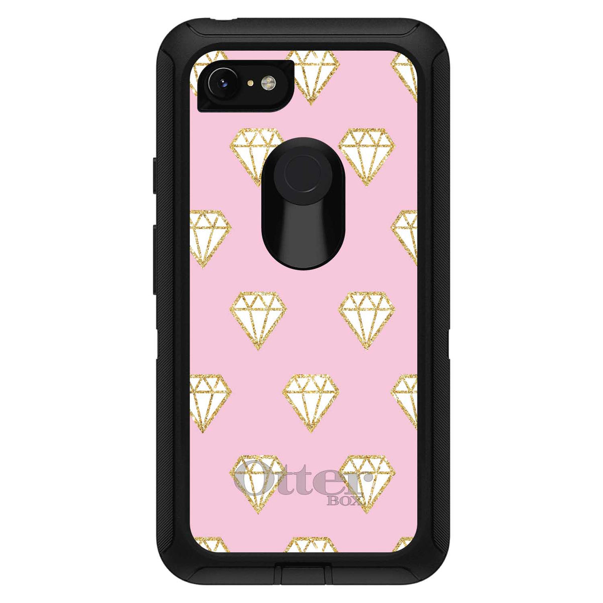 Pink & Gold Print, Diamond Pattern OtterBox Defender Case for iPhone & Galaxy, view 18