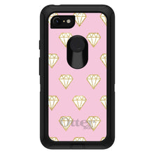 DistinctInk™ OtterBox Defender Series Case for Apple iPhone / Samsung Galaxy / Google Pixel - Pink & Gold Print - Diamond Pattern