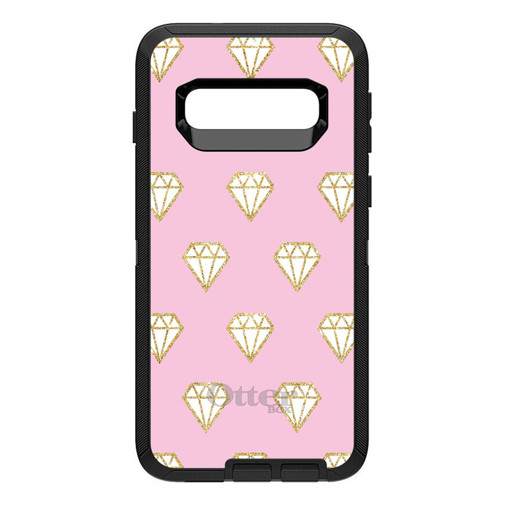 Pink & Gold Print, Diamond Pattern OtterBox Defender Case for iPhone & Galaxy, view 9