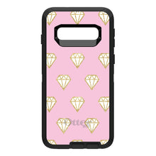 DistinctInk™ OtterBox Defender Series Case for Apple iPhone / Samsung Galaxy / Google Pixel - Pink & Gold Print - Diamond Pattern