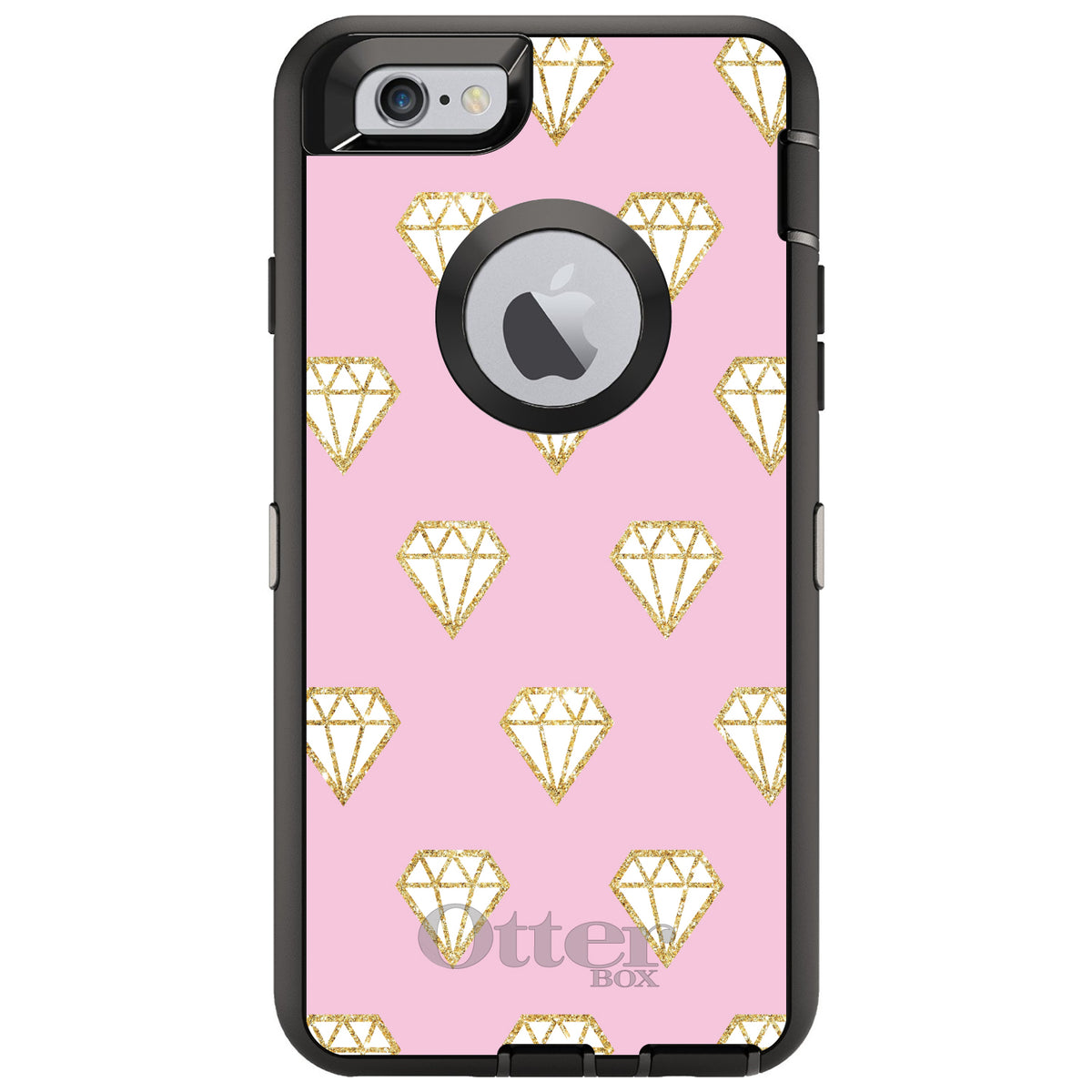 Pink & Gold Print, Diamond Pattern OtterBox Defender Case for iPhone & Galaxy, view 4